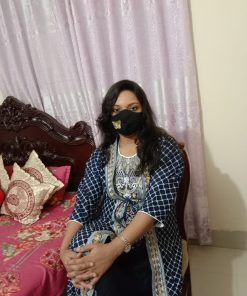 Screen printed and embroidered one piece readymade kurti