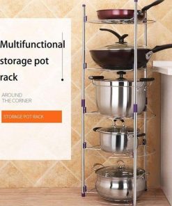 5 Layer Kitchen Steel Pot Rack Multi-function