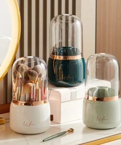 360° Rotating Portable Makeup Brushes Holder