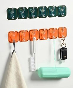 Six rows of coat hooks Wall Mounted Cloak