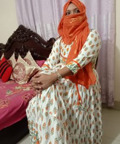 Screen printed and embroidered one piece readymade kurti