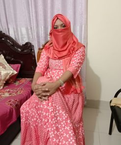 Screen printed and embroidered one piece ready made gown