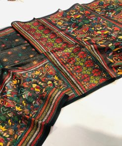 Indian Madhubani Silk Saree.